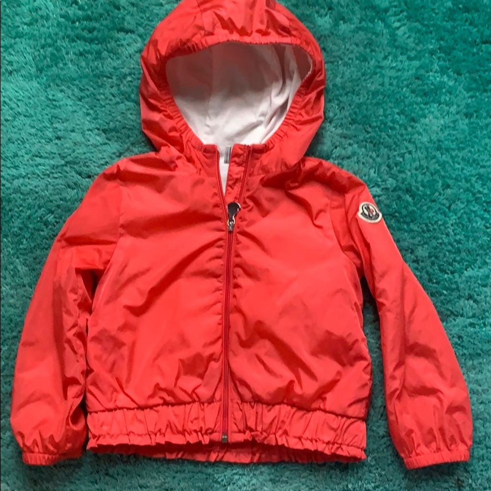 Moncler Poema Baby Windbreaker Jacket Neon Coral 2